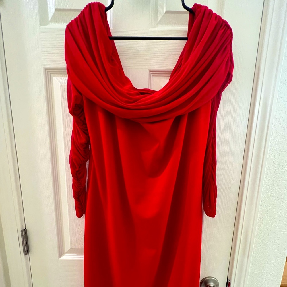 NWT Fashion Nova Curve Red Off Shoulder Dress Size 2X